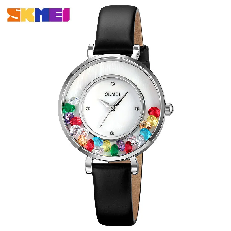 كوارتز ملون SKMEI 2041 كاجوال كريستال ساعات نسائية موضة #4