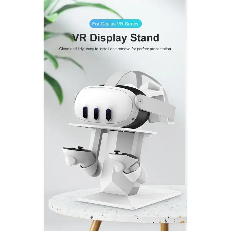 Controller Headset Holder Desktop Stable Virtual Reality Display Stand Removable Adjustable for Meta Quest 3 VR Accessories