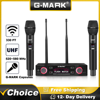 Karaoke Microphone G-MARK EW100FIX Professional UHF Handheld Mic Fixed Frequency 50M For Home Party Show Wedding