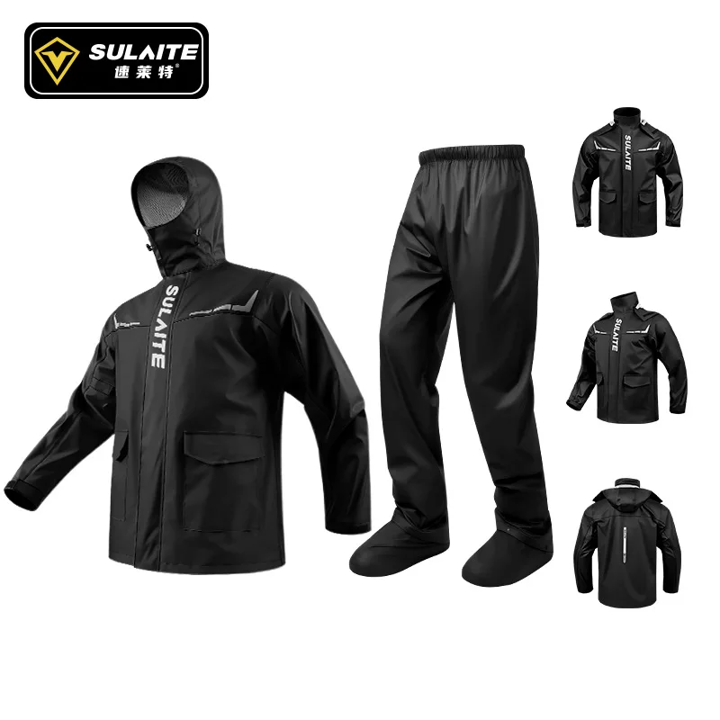 Motorcycle Rain Suit for Men Women Waterproof Breathable Rain Gear Jacket Pants Reflective Strip Motorbike Riding Raincoat2000mm