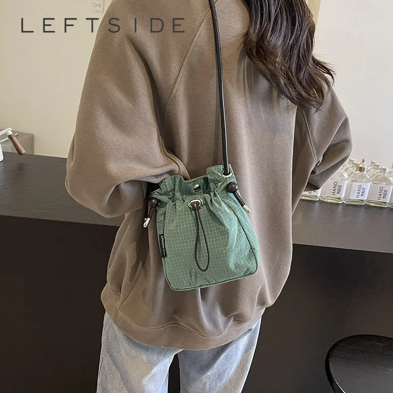 LEFTSIDE Soft Green Mini Design Cloth Crossbody Bags Lady Shoulder Bag for Women 2024 Trend  Fashion Y2K New Handbags and Purses