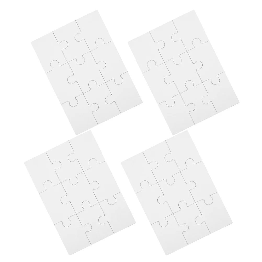 8 szt. Puste Elementy Puzzle do Sublimacji Termotransferowej Prostokątne Drewniane Puzzle DIY Rękodzieło Gra Rodzinna dla Dzieci Sublimacja