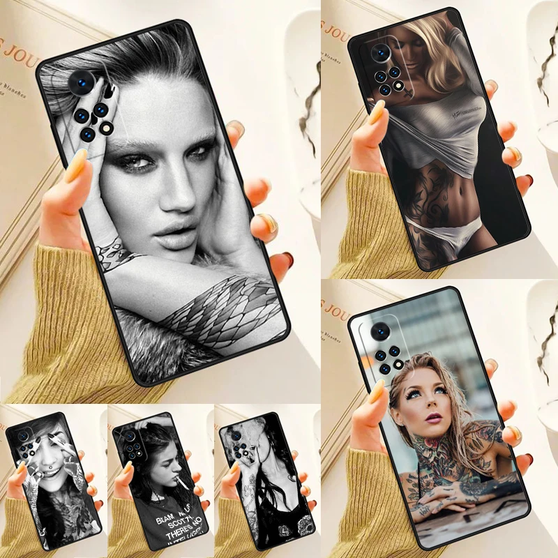 

Sexy Sleeve Tattoo Girl Case For Samsung Galaxy S24 Plus S23 S20 S21FE Lite S22 Ultra Note 20 S8 S9 S10 Phone Coque