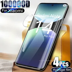 4 PCS Hydrogel Film For Xiaomi Redmi Note 14 Pro Plus 13 12 11 10 9 8 7 Screen Protector For Redmi Note 11S 12S 10S 9T Soft Film