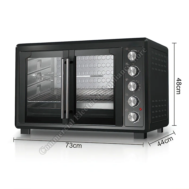 Electric Oven Large Capacity 120L Countertop 2800W Even Heating Temperature Control and Glass Door Cooking Baking Oven