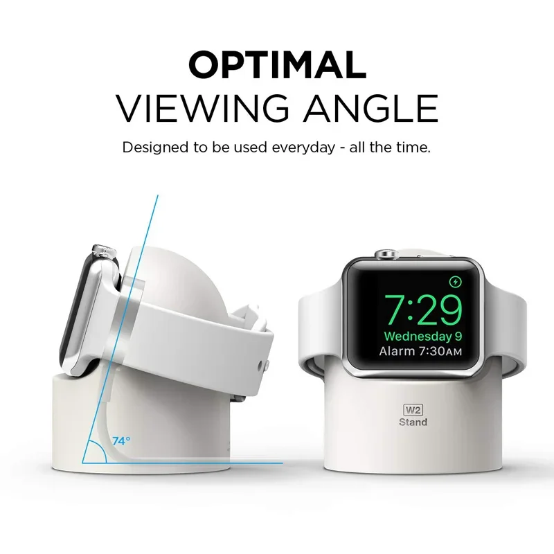 Ladeständer für Apple Watch Serie Ultra/8/SE2/7/6/SE/4/3 49 mm/45 mm/44 mm/42 mm/41 mm/40 mm/38 mm, langlebiger Silikon-Nachttischmodus