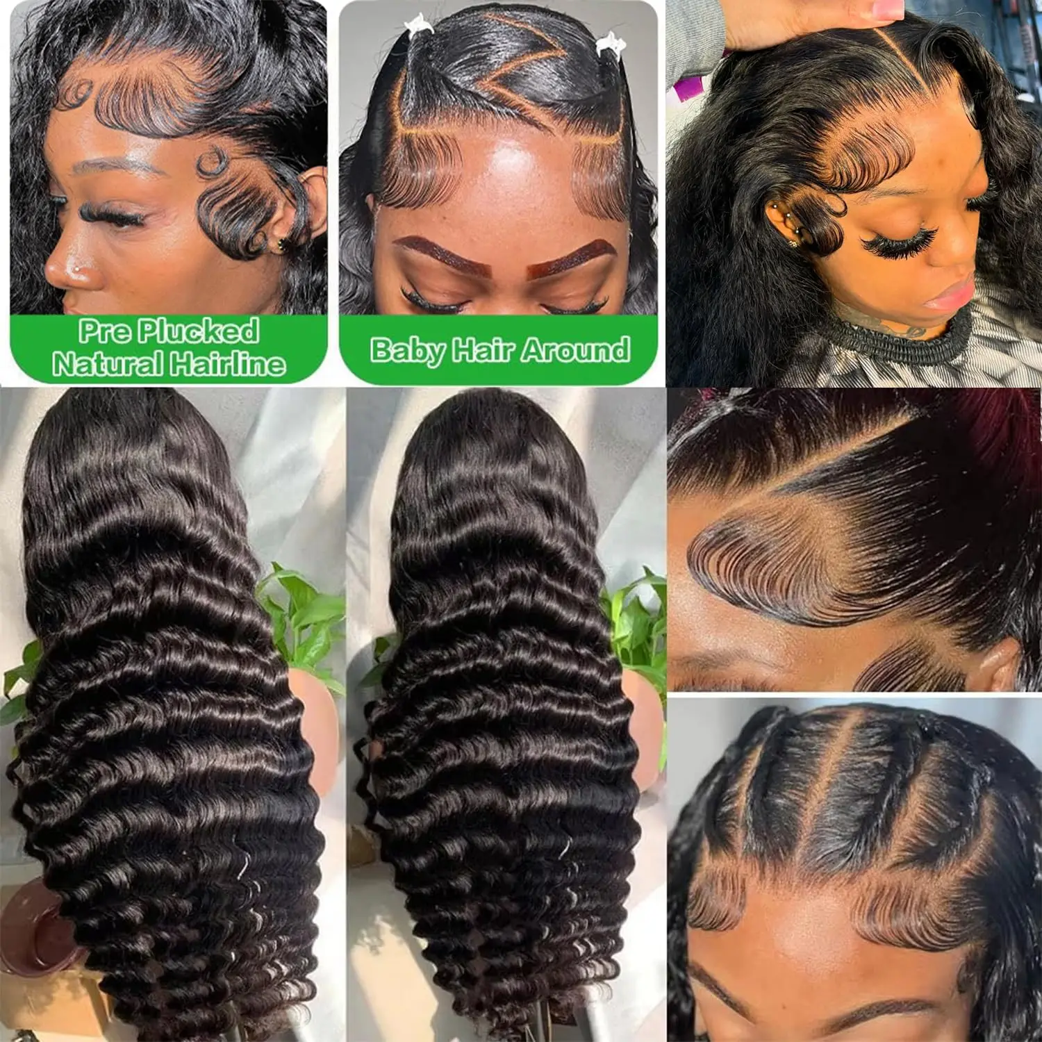 Loose Wave 13x6 HD Lace Frontal Wigs Human Hair Lace Front Water Wave Human Hair Curly Wigs Pre Plucked with Baby Hair for Women image 5