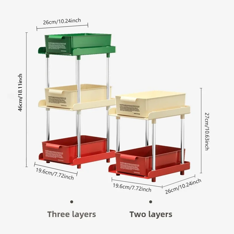 2/3Layer Tea Bag Storage Box Office Coffee  Drawer Rack Mask Lipstick Cosmetics Rack Kitchen Desk Drawer Storage Organizing