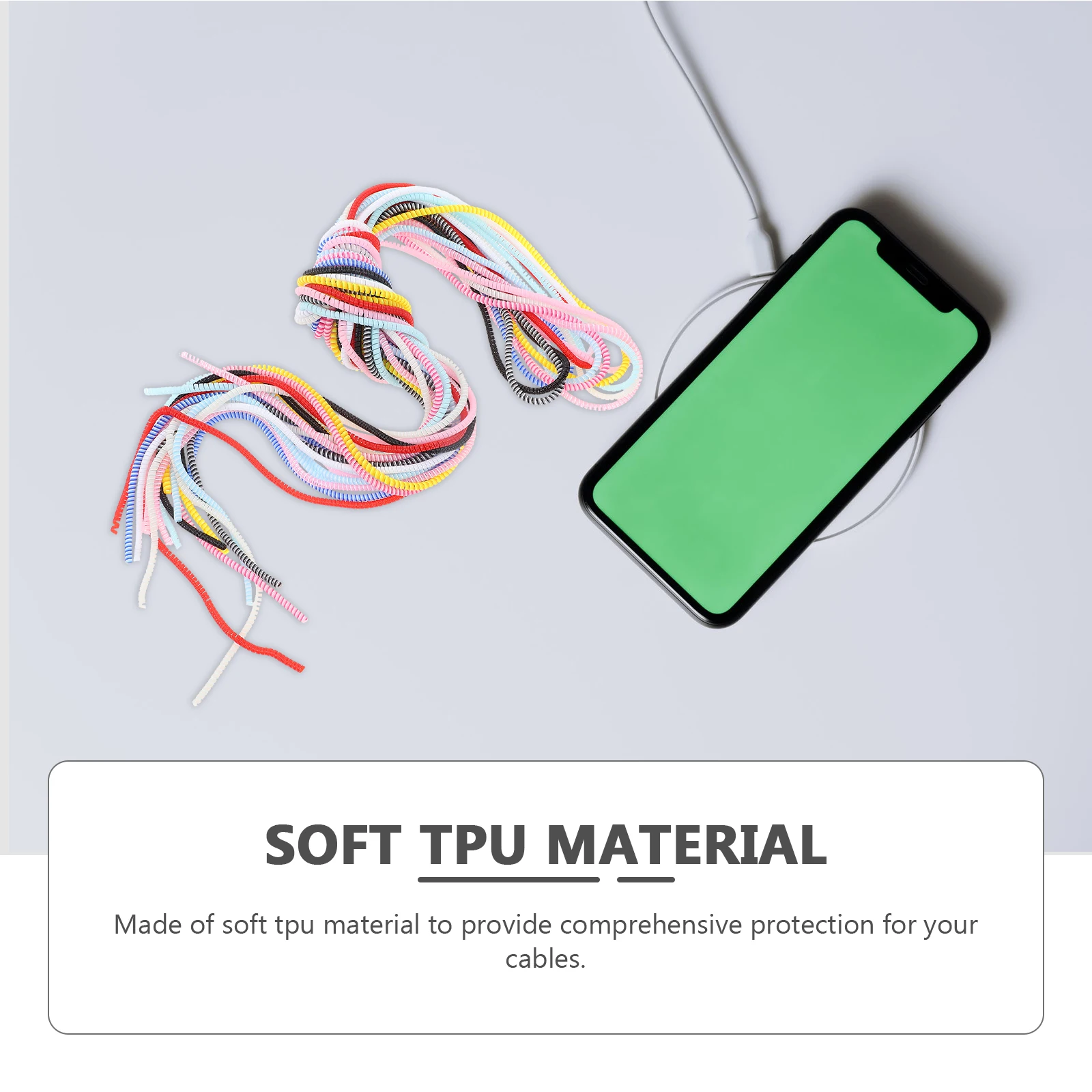 

12 Pcs Data Cable Protector TPU Sleeve Wire ganizer Desk Cleaner Abrasion Resistant Dustproof Cord Management Tube Spiral Wrap