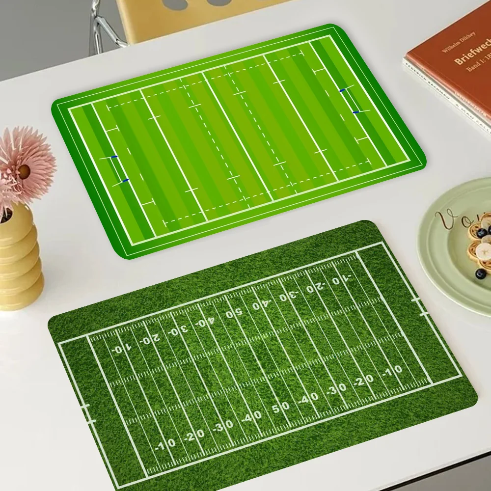 Rugby American Football Field Area Kitchen Draining Mat Non-slip Drain Dish Mats Coffee Pad Heat Resistant Placemat