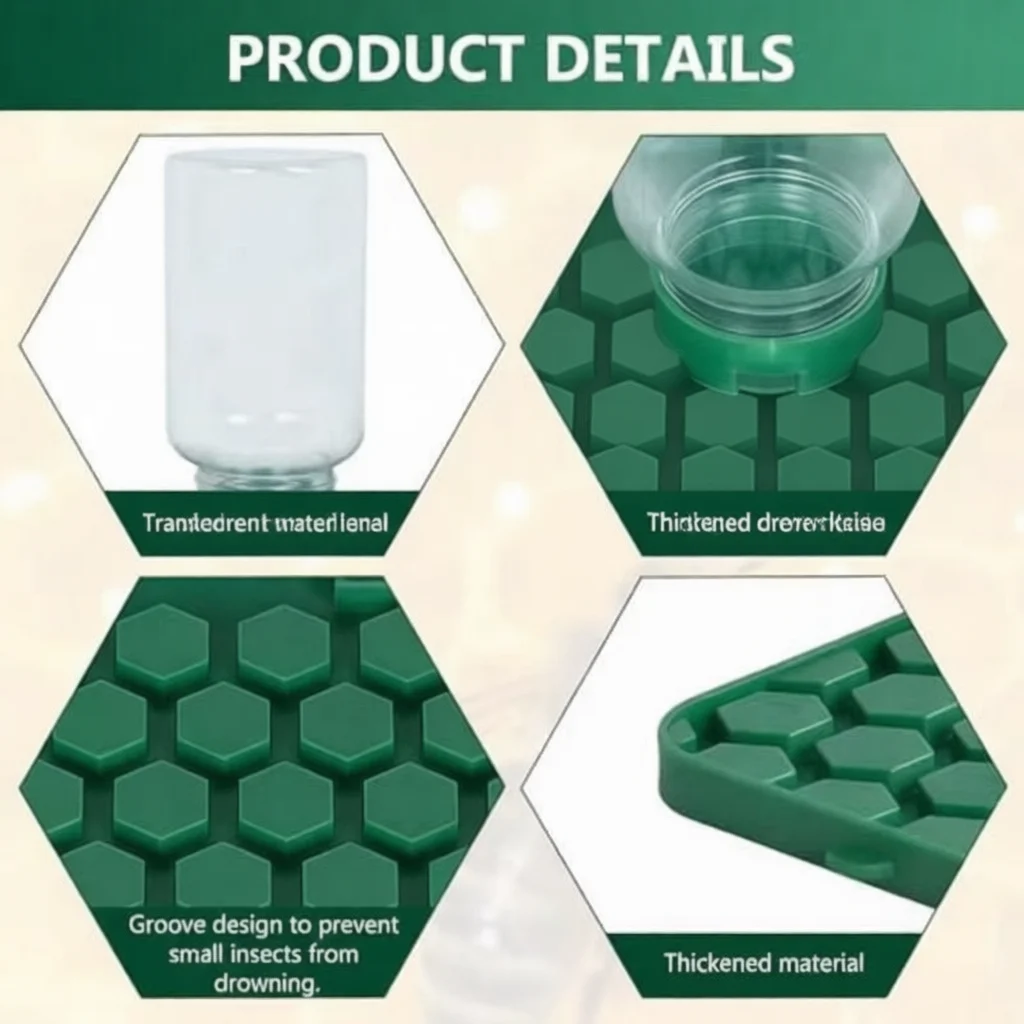 Outdoor Hummingbird Drinking Station Green Bee Waterer Garden Patio Hanging Decor Wall Fixed Insect Friendly Feeding Supply
