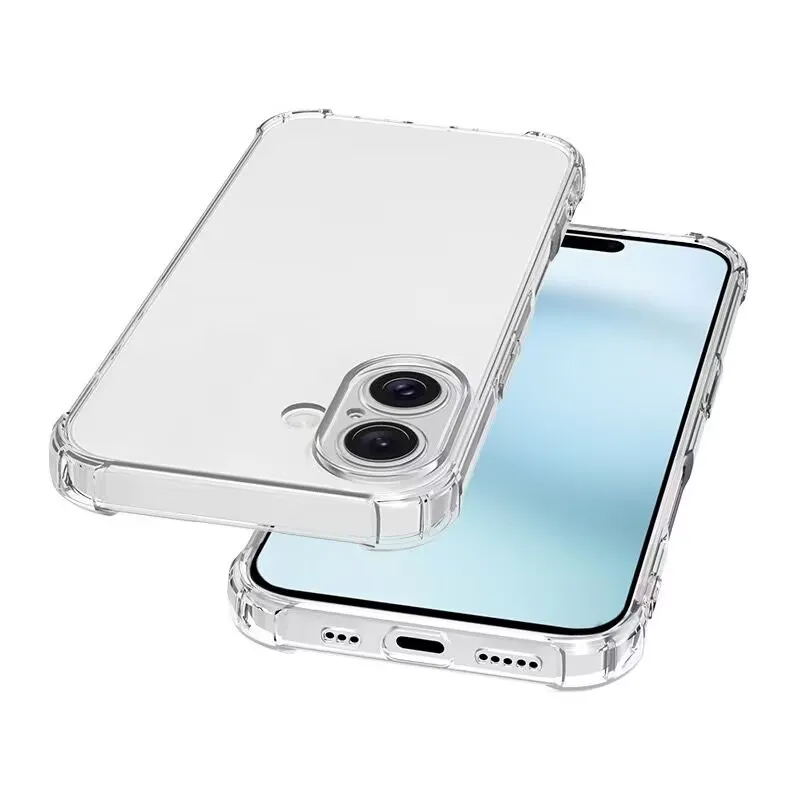 아이폰 17AIR 16E 11 12 13 14 15 16 PLUS 17 Pro Max MINI X XS XR SE 7 8 Plus 용 충격 방지 실리콘 투명 폰 케이스