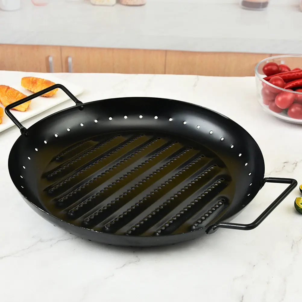 

High-Quality Stainless Steel Barbecue Plate Easy-Clean Non-Stick Portable Grill Pan for Grilled Fish Meat Baking Outdoor Bbq