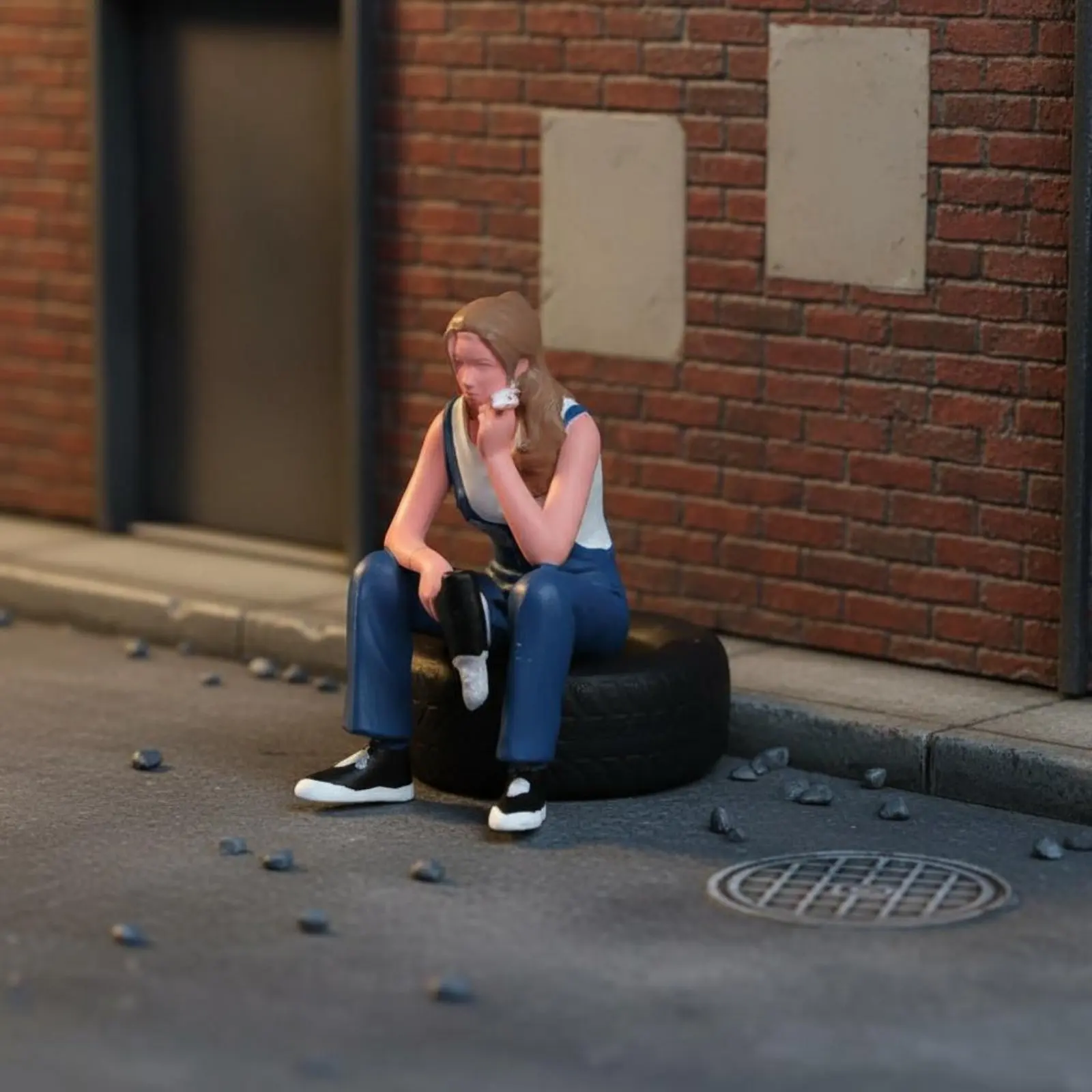 

21 Pieces 1:64 Scale Figurines Painted Tiny Scene Figures Scene Figurine Realistic Pose Miniature Person Break-Resistant