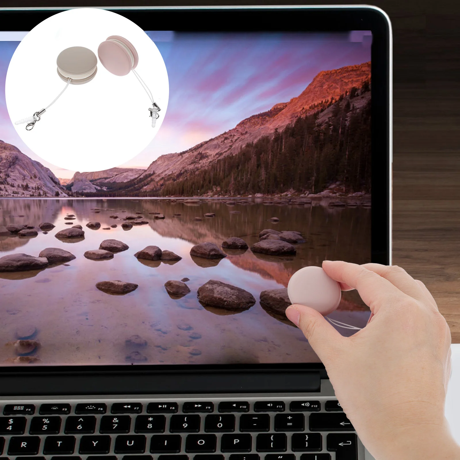 

2 pcs Round Screen Cleaning Cloth Phone Silicone Portable Wipe Tool For Mobile Cellphone Compact Dust Proof Design For Travel