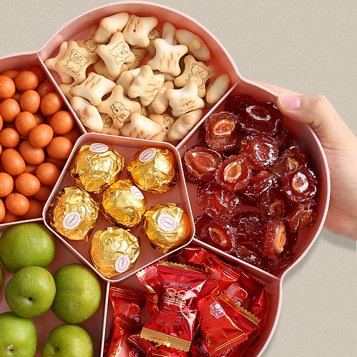 

Convenient Candy Box Dried Fruit Tray Storage Boxes Canister Flower Snack Transparent