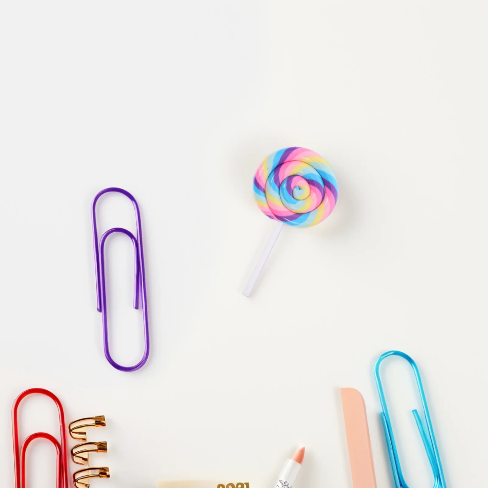 

6Pcs Simulated Soft Clay Lollipops Large Size Multicolor DIY Craft Decor for Kids Safe Material Party Decoration