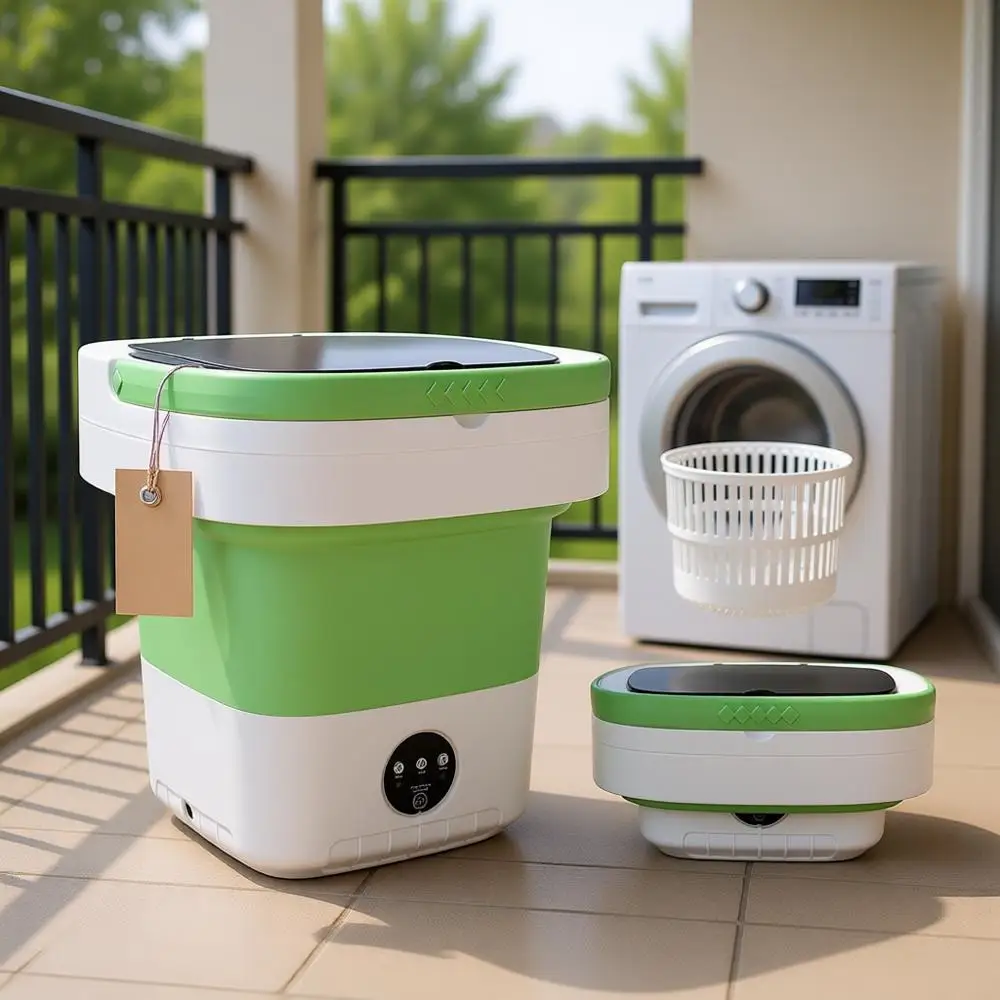 Portable Mini Washing Machine, Washer and Dryer with 3 Cycles Deep Cleaning, Upgraded Small Collapsible Laundry for Home and Tra