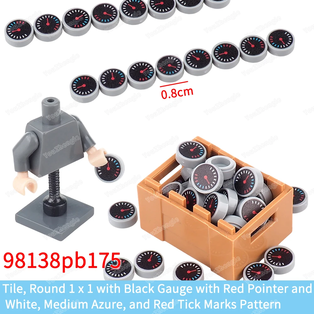 

Красный указатель, цветная шкала, линия с принтом, строительный блок, круглая плитка, 1x1, часть 98138, механическое оборудование MOC, модель, подарки, игрушки