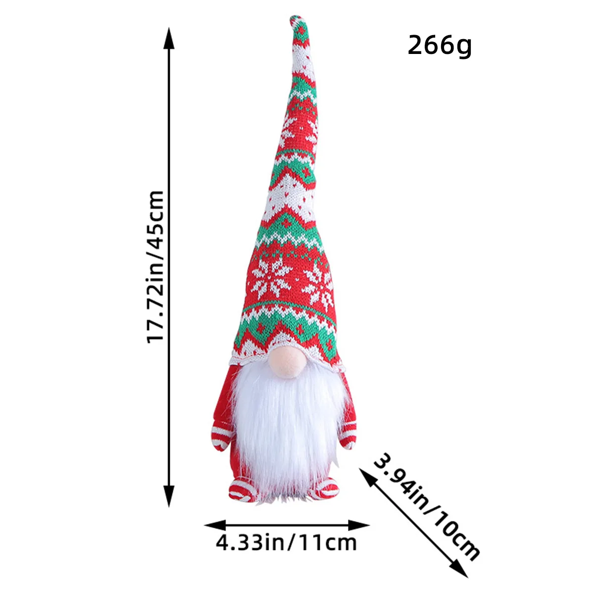 Christmas Knitted Long Hat No Face Doll Rudolph Forest Standing Figure Tabletop Decoration