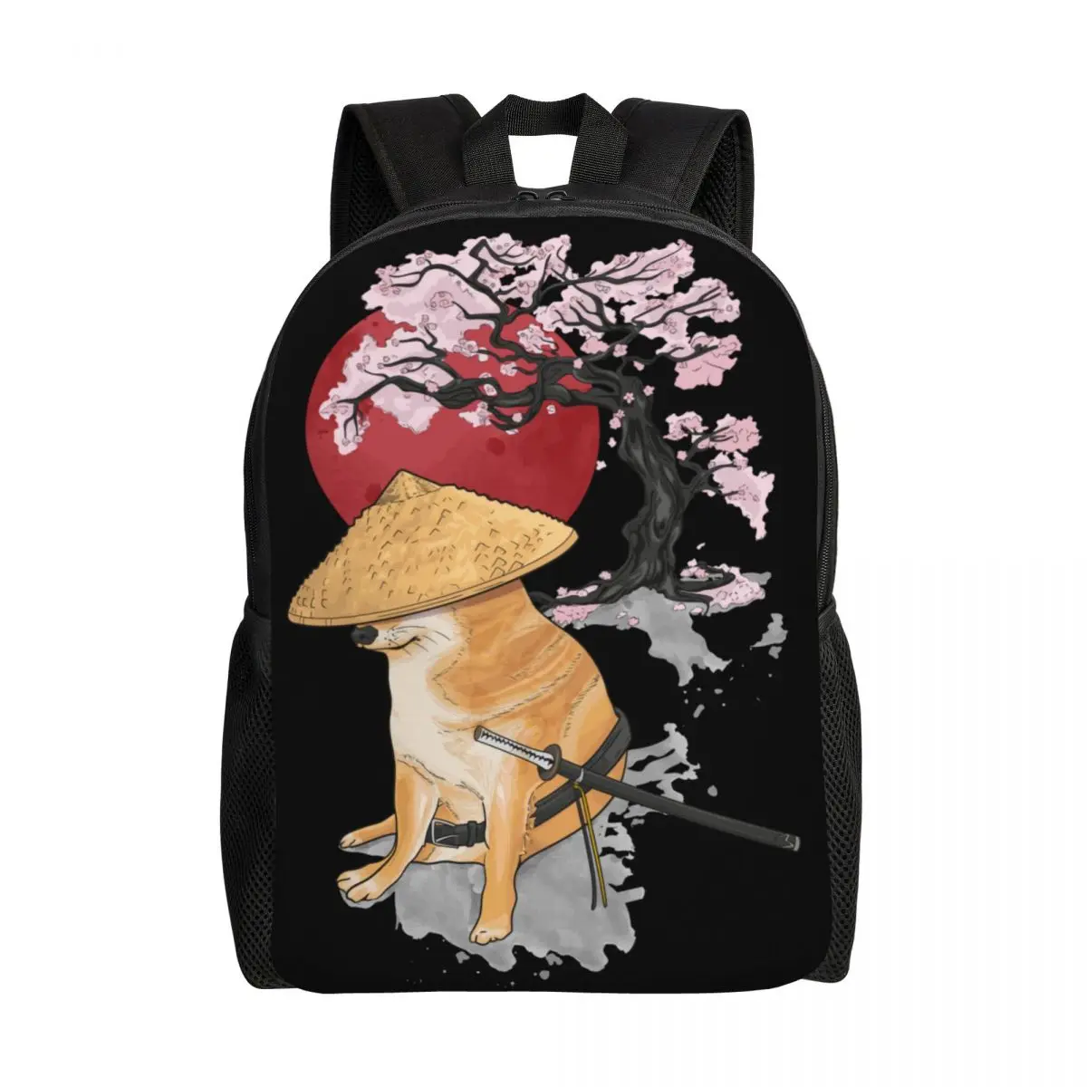 

Samurai Japanense Cheems Meme Backpack for Women Men College School Student Bookbag Fits 15 Inch Laptop Bags