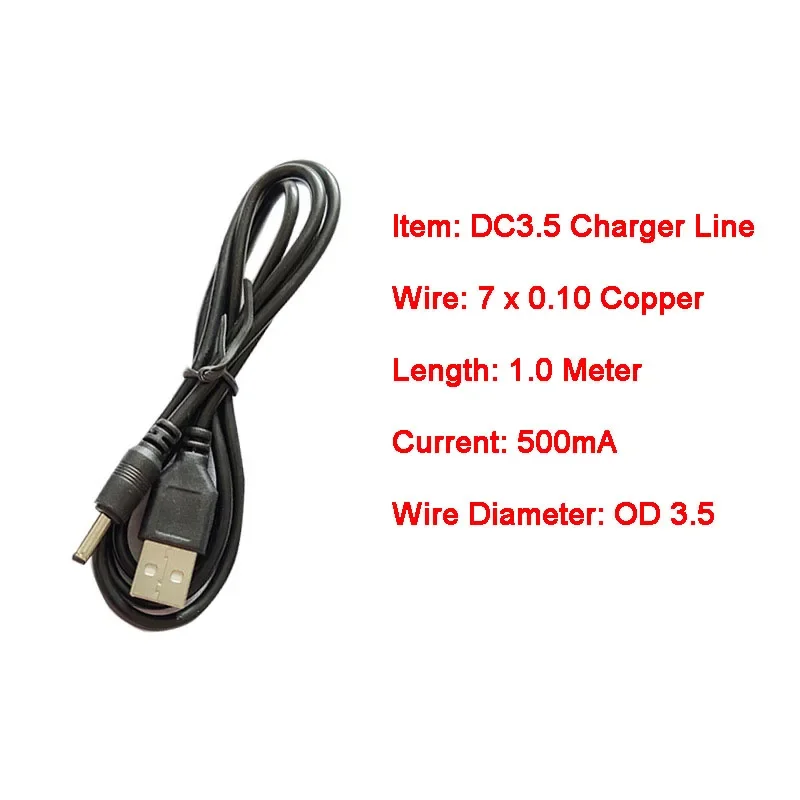 JOYING LIANG Flashlight USB Charging Cable Torch DC External Diameter 3.5mm cable
