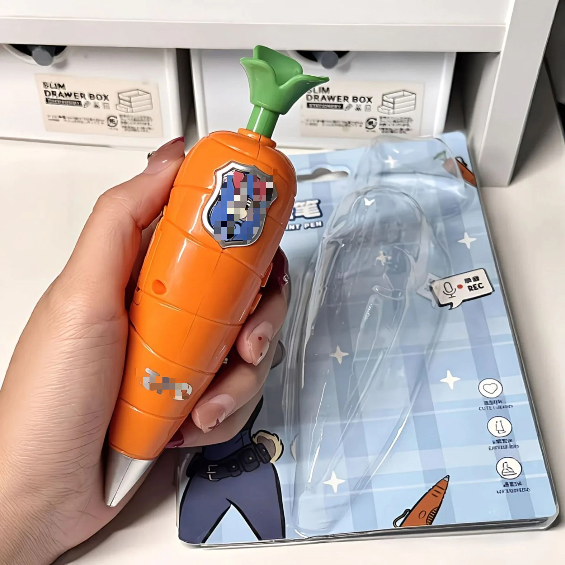

hot Can write carrot recording pen cartoon compact recorder cartoon ballpoint pen stationery