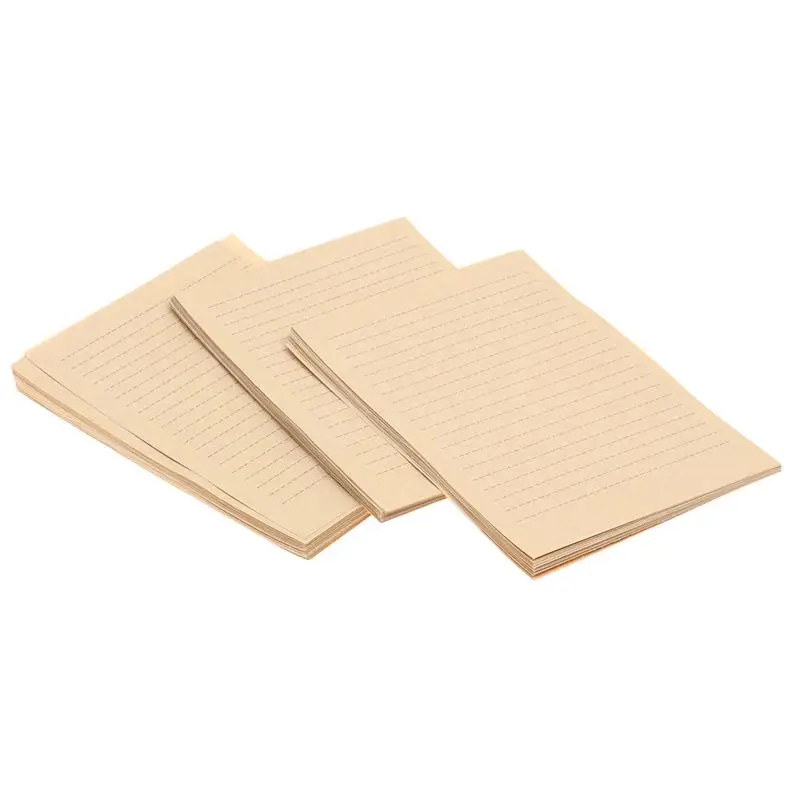 A4 Vintage Blank Kraft Letter Paper Retro Writing Papers A5 Lined Stationery Paper Letter Sets 50/100 Sheets