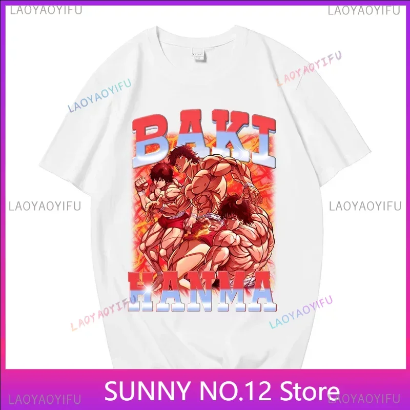 Baki The Grappler Anime T-shirt YUJIRO HANMA Tshirt Summer T-shirts Yujiro Jack Hanma Baki Boxing Manga Tees