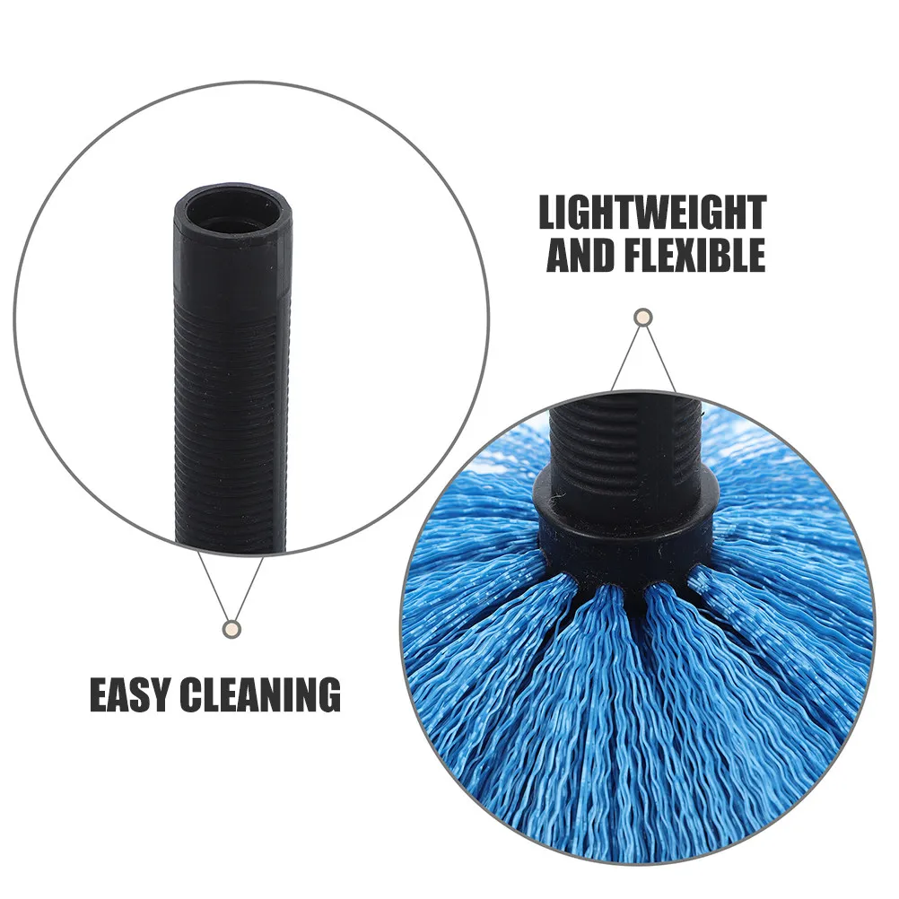 2Pcs Blue Spherical Ceiling Brush Head for High Ceilings Eaves Corners Spider Web Cleaning Cobweb Duster Replacement Head