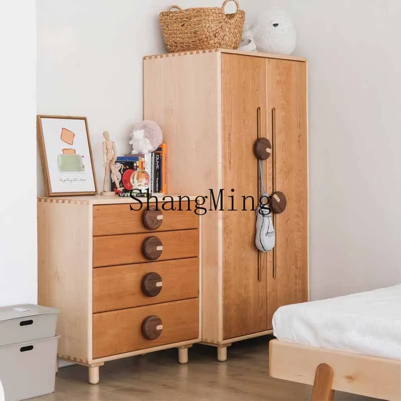 

CL pure solid wood four buckets five buckets storage button drawer cabinet furniture side cabinet