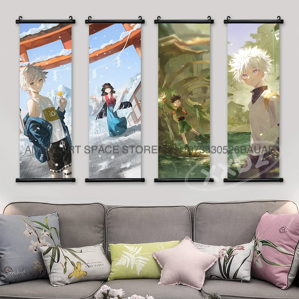 Hunter X Hunter Hanging Painting Posters Home Decoration Classic Anime Scrolls Picture Wall Art Canvas Bedside Background Gift