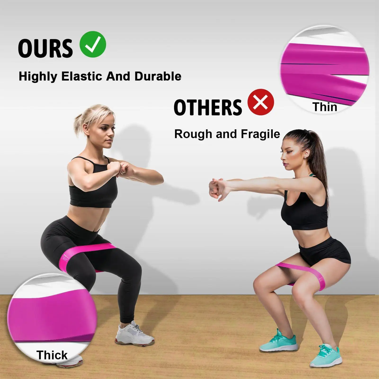 

Workout Bands Resistance Stretching Strength Bands 5 Resistance Levels Elastic Straps Portable Equipment For Home Gym Fitness