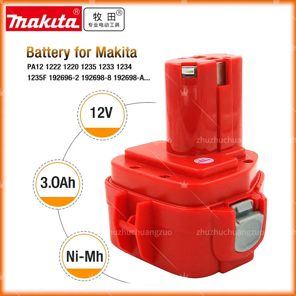 Makita PA12 12V 3000mAh Ni-CD Rechargeable Batteries Replacement Battery 12V Power Tools Bateria 1220 1222 1235 1233S 6271D