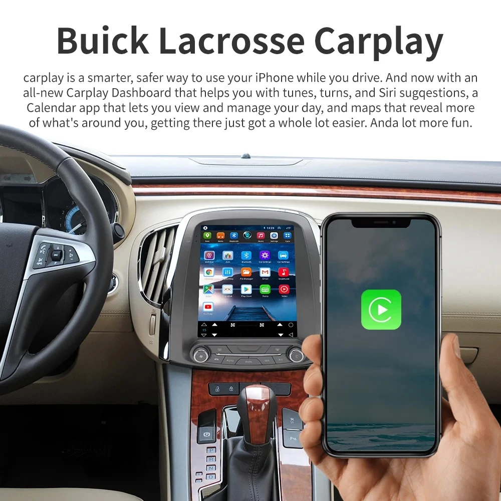 8+256G Android 14.0 For Buick Lacrosse 2009-2012 Wireless Carplay Multimedia Player GPS Navigation Audio Stereo Tape Recorder BT