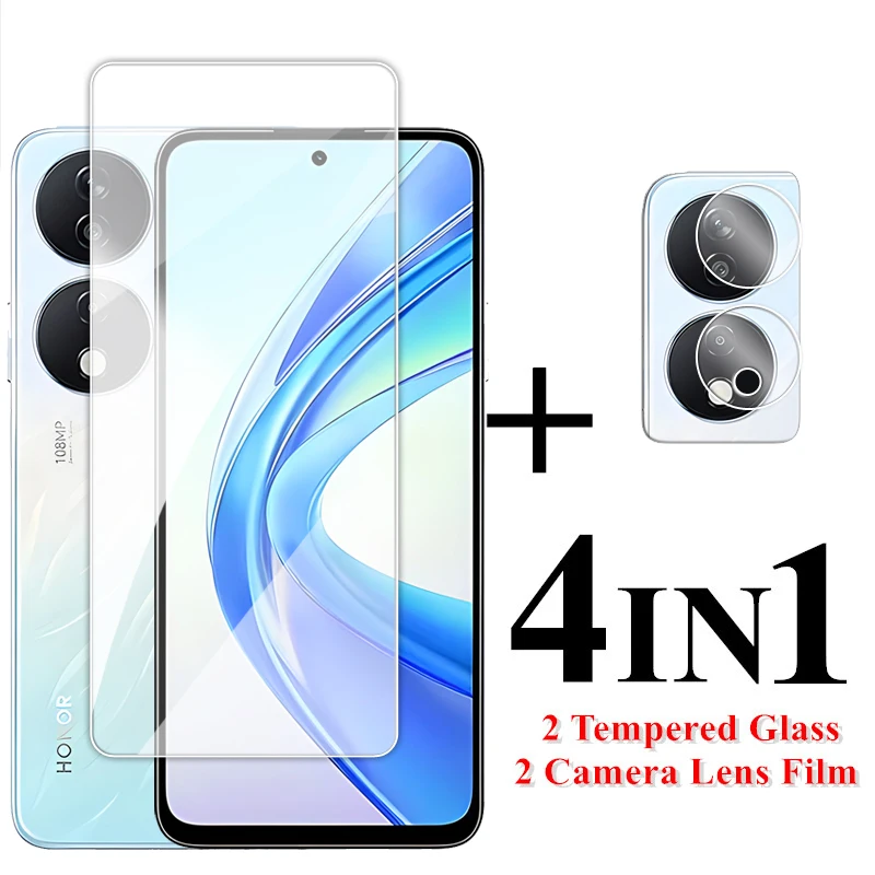 

For Honor X7b 5G Glass 6.8 inch Full Glue Transparent HD Screen Protector For Honor X7 Tempered Glass For Honor X7 4G Lens Film