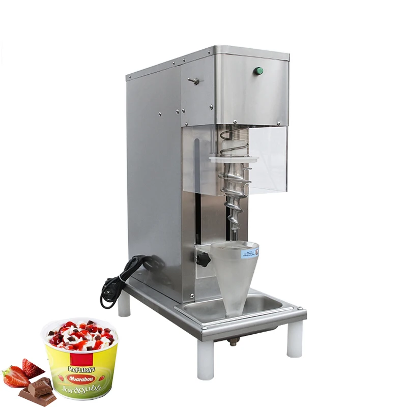 Full Automatic Real Fruit Ice Cream Blender Swirl Freezer Ice Cream Mixing Machine Automatic One-button to Clean 1500rpm