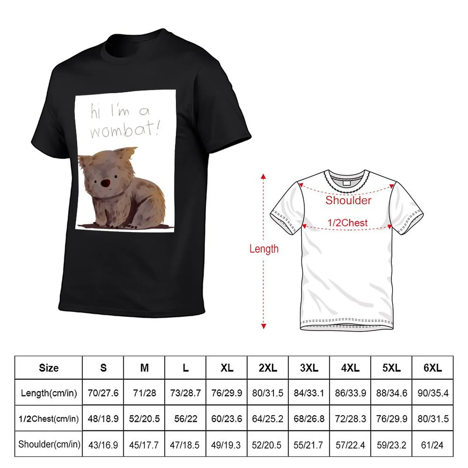 Wombat T-Shirt street wear plus sizes aesthetic clothes shirts graphic tee mens graphic t-shirts funny