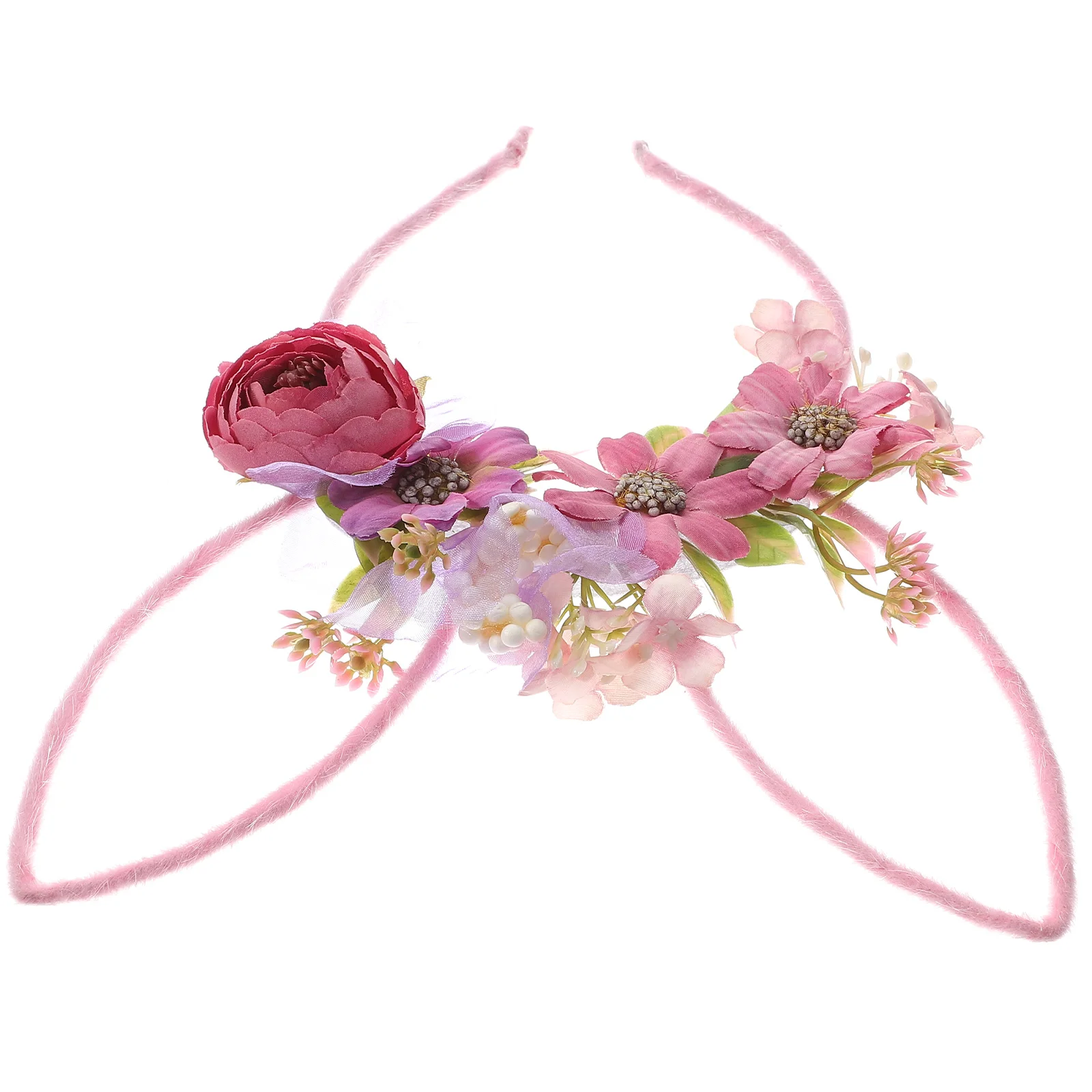 

Flower Headband Bunny Ears Toddler Decorations Tail Girl Cosplay Fabric Kid Rabbit Shaped Hair Party Birthday