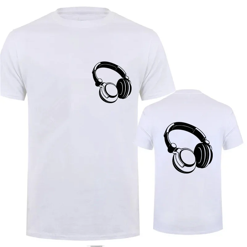 2024 New Headphones Print Casual Short-Sleeved Men\'s T-Shirt Music DJ Graphic Tee Gift Tshirt Funny Tee Shirt Vintage Streetwear