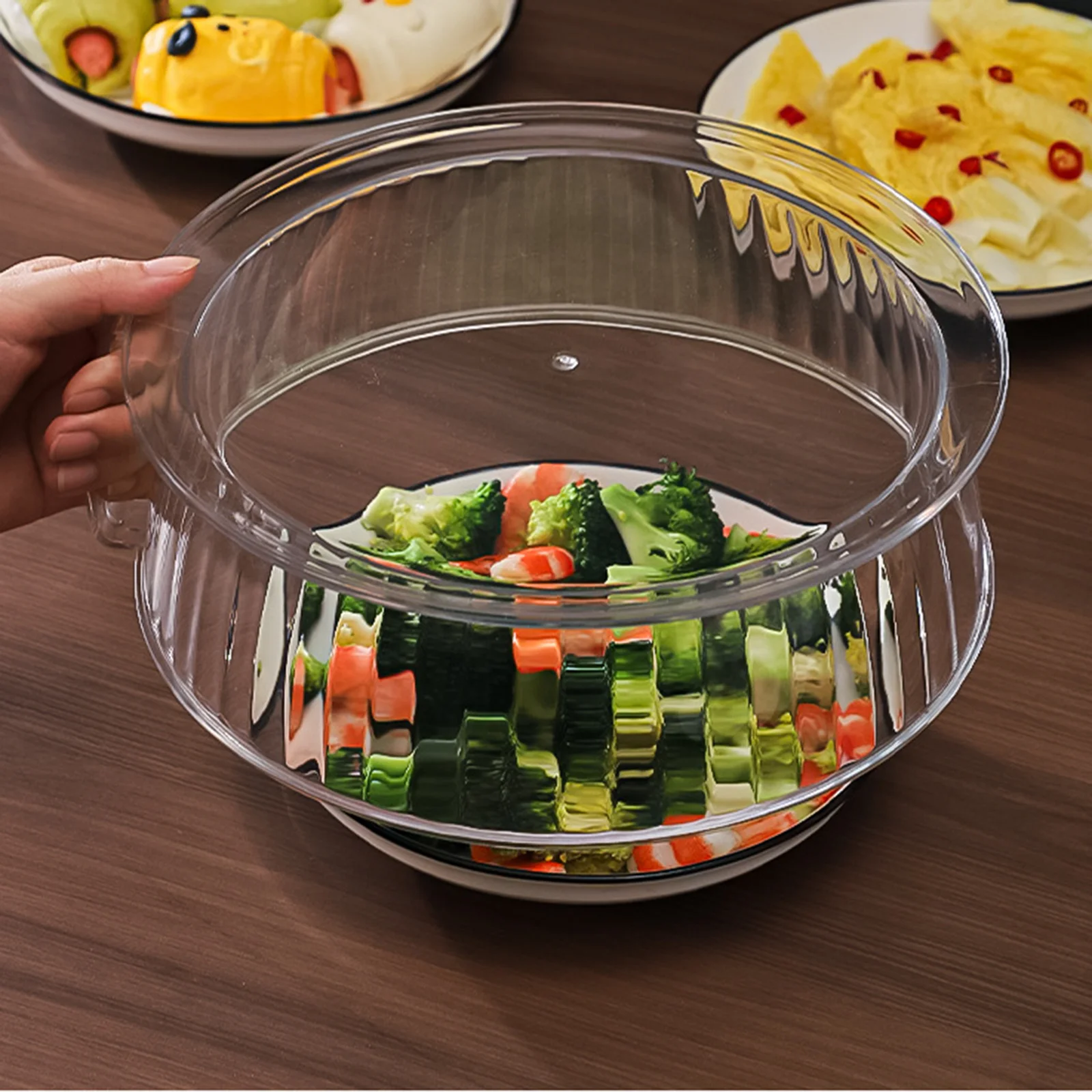 High Temperature Microwave Splatter Cover Food Heating Lid Reusable Microwave Safe Splash Guard For Dishes JJ3092