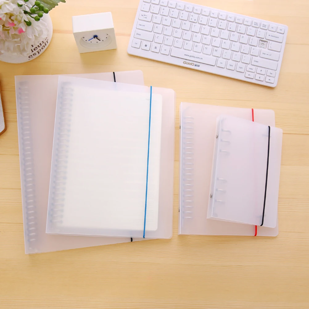 

A6 Plastic File Folder Round Ring Binder for Loose Leaf Sheets Document Organizer Office School Home File Folders