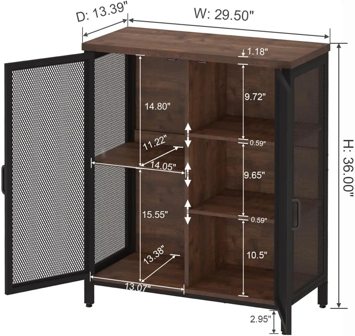 BON AUGURE-Armoire à café avec rangement et portes, petit français ou armoire pour la cuisine à domicile, buffet d'accent de ferme