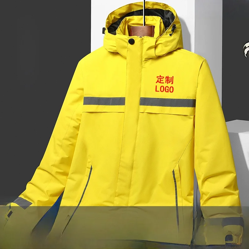 

Утепленная светоотражающая зимняя куртка мужская, на хлопковой подкладке, рабочая одежда, большие размеры, ветровка для весны и осени, рабочая форма