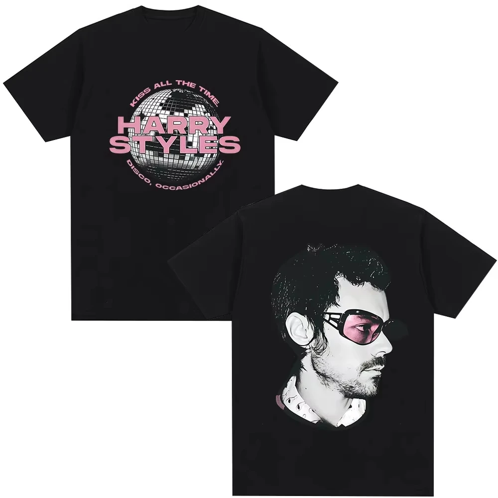 Harry Styles 2026 Concert Double-sided T-shirt Men and Women Summer Cotton Clothing Vintage Fashion Short Sleeved Tee Streetwear