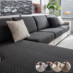 Karierter Sofabezug, verschleißfester Sofa-Sitzbezug, verstellbarer, elastischer Couchbezug für Wohnzimmer, 1, 2, 3, 4-Sitzer, komplettes Set