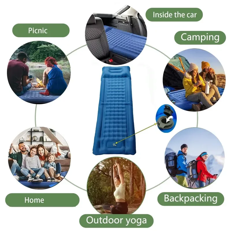 Foldable Portable Air Mattress Moisture Proof Beach Picnic Mat for Summer Outdoor Camping Travel Sleeping Pad Lightweight
