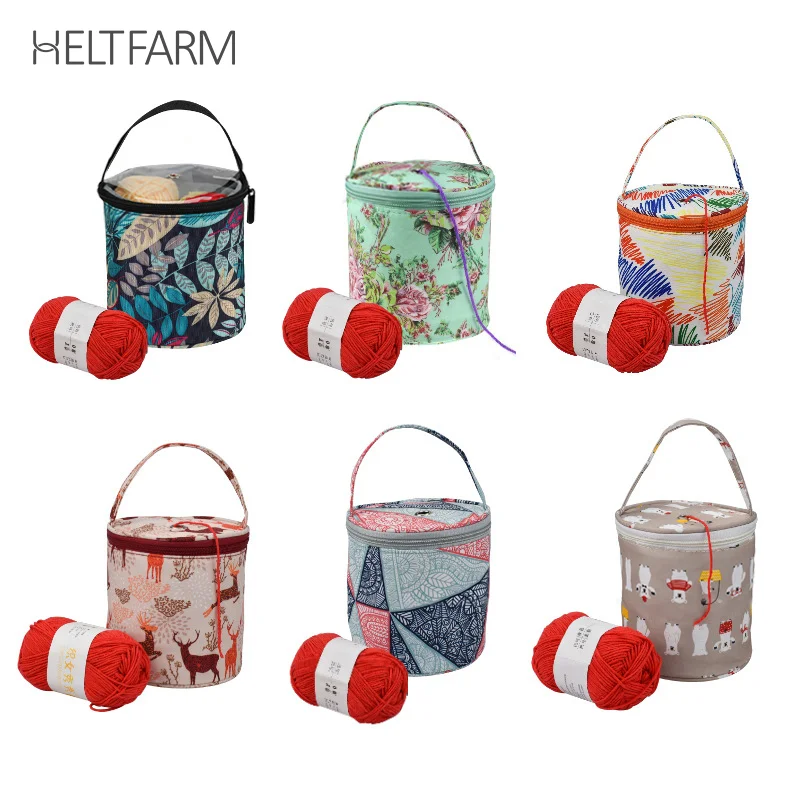 Empty Small Yarn Storage Bag Flower Color Waterproof Knitted Bag Portable Travel Organize Storage Sewing Tool Accessories Gift