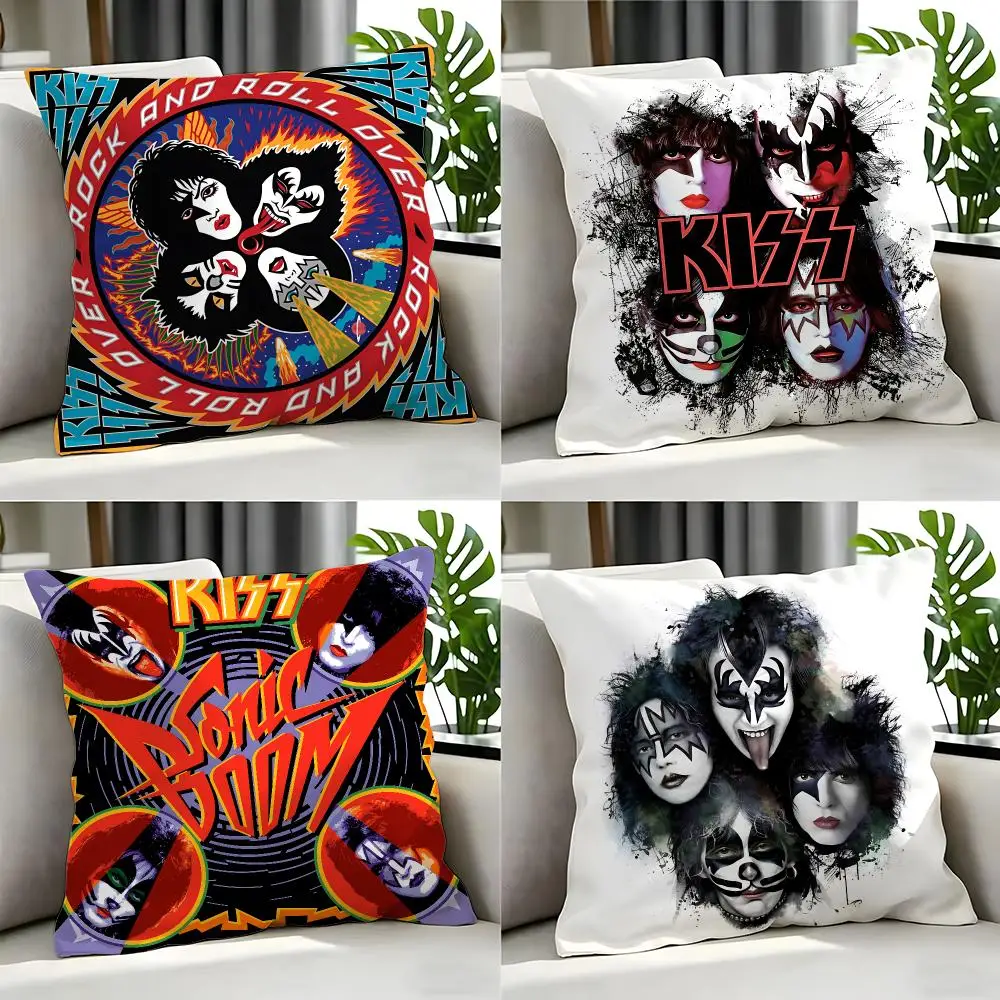 band Kiss Cushion Cover Cushion Cover 4Pcs 50x50 45x45 40x40 Pillowcase Decorative Sofa Home Decor