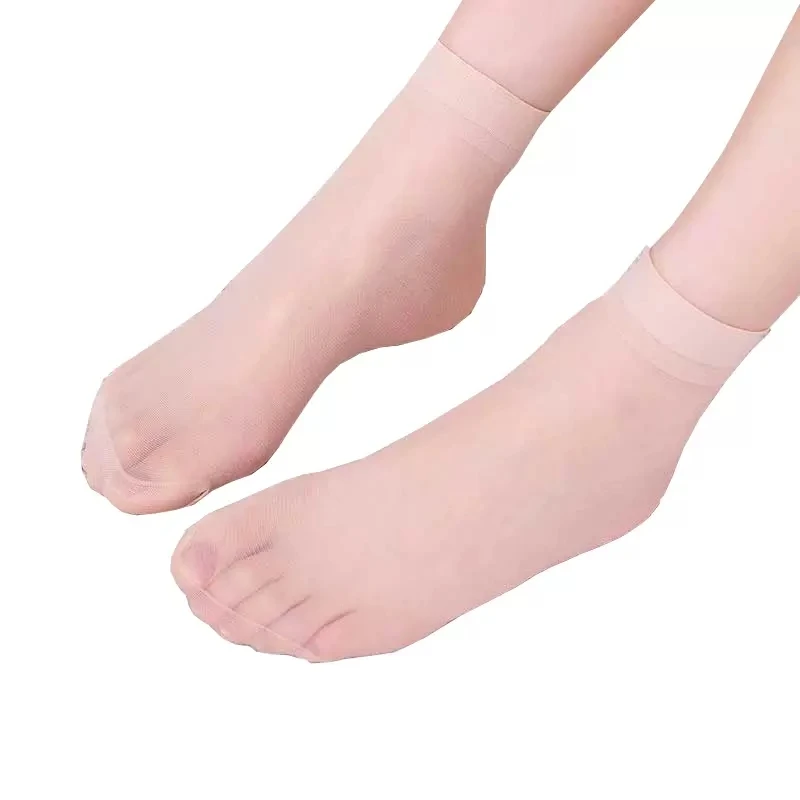 10Pairs Spring Summer Women Soft Socks Thin Silk Socks Non-Slip Skin Solid Color Socks Transparent Ladies Breathable Sock